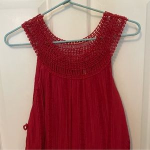 Free People red boho dress.